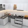 Tủ bếp nhựa đặc + cánh acrylic mẫu 15